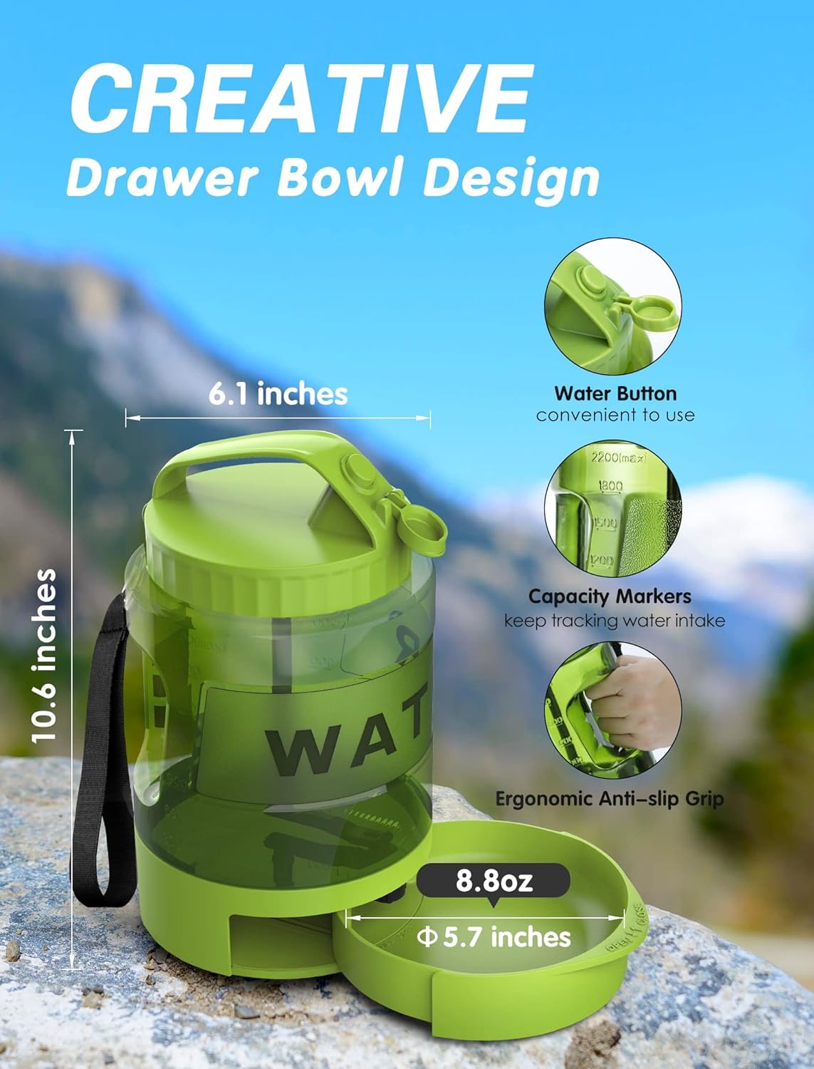 petdott Dog Water Dispenser,77OZ Dog Water Bottle for Large Dogs