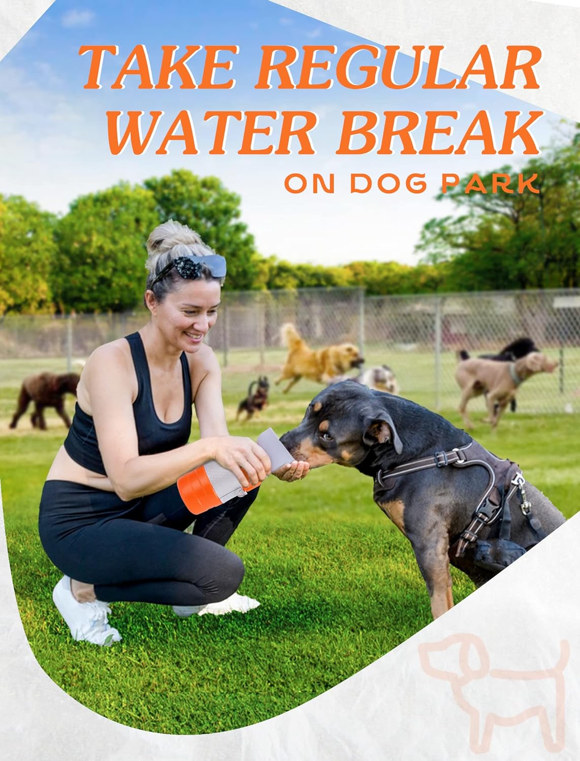PETDOTT Portable Dog Water Bottle with Long Strap, Dog Travel Water Bottle